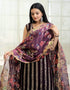 Wine Faux Blooming Palazzo Suit Salwar Kameez