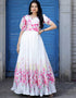 White Designer Function Wear Heavy Readymade Gown