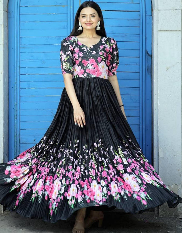 Black Designer Function Wear Heavy Readymade Gown