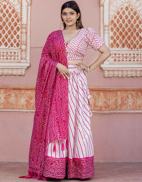 Multi Soft Poly-Cotton Lehenga Choli