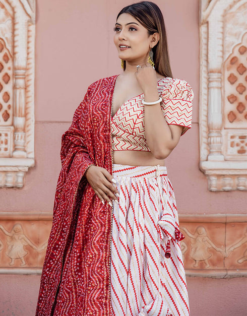 Multi Soft Poly-Cotton Lehenga Choli Salwar Kameez