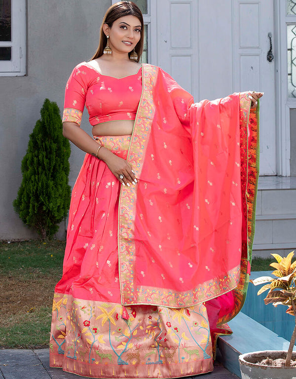 Gajri Paithani Silk Lehenga Choli
