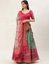 Pink Chinon Lehenga Choli Closure View