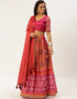 Pink Chinon Lehenga Choli Closure View