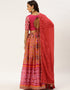 Pink Chinon Lehenga Choli Back View