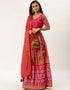 Pink Chinon Lehenga Choli