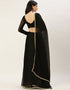 Black Rangoli Silk Lehenga Choli Back View
