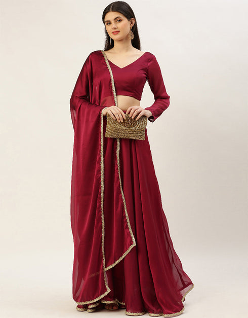 Rani Pink Rangoli Silk Lehenga Choli Closure View