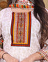 White Printed Maslin N/A Straight Salwar Kameez