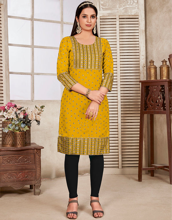 Yellow Rayon N/A Straight