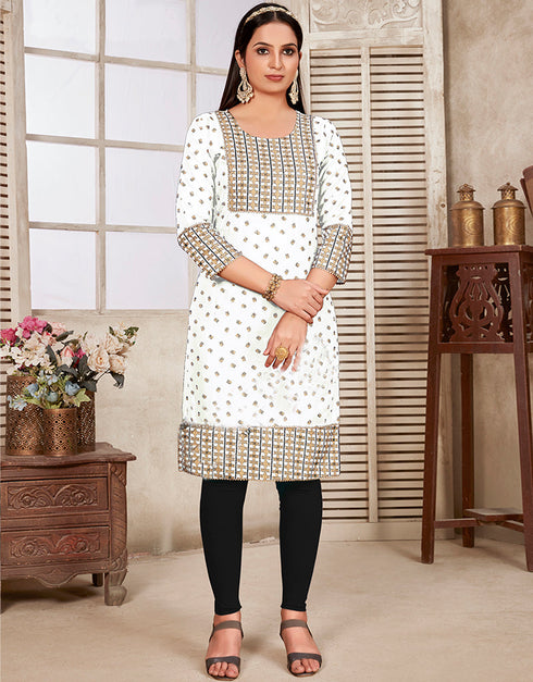 White Rayon N/A Straight