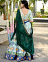 Multi Chinon Lehenga Choli Closure View