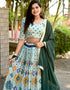 Multi Chinon Lehenga Choli Back View