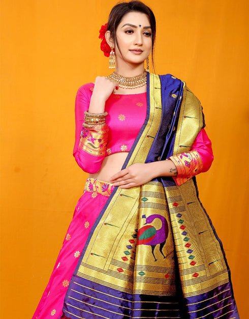 Pink Paithani Lehenga Choli Salwar Kameez