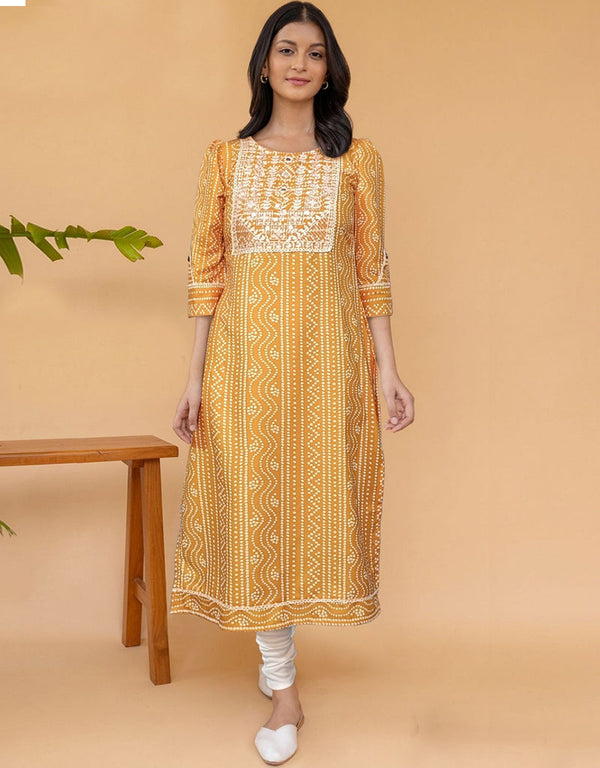 Yellow Poli Rayon Pant Straight