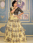 Black Net Lehenga Choli Closure View