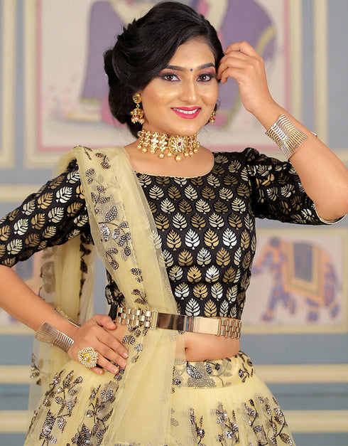Black Net Lehenga Choli Salwar Kameez