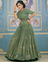 Mahendi Green Fox Georgette Lehenga Choli Back View