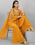 Mustard Georgette Sharara Suit Back View