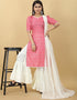 Gajri Pink Magic Slub Cotton Sharara Suit Closure View