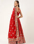 Maroon Rayon Slub Lehenga Choli Back View