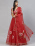 Red Organza Lehenga Choli Closure View