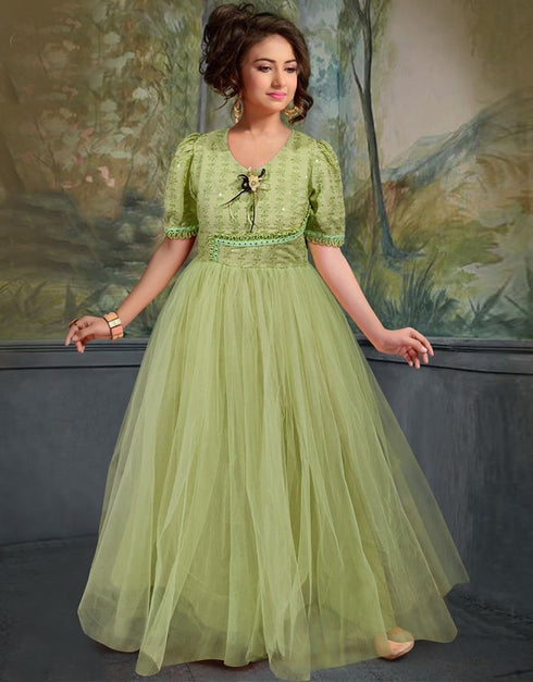 Pista Gown Rayon & Soft Net