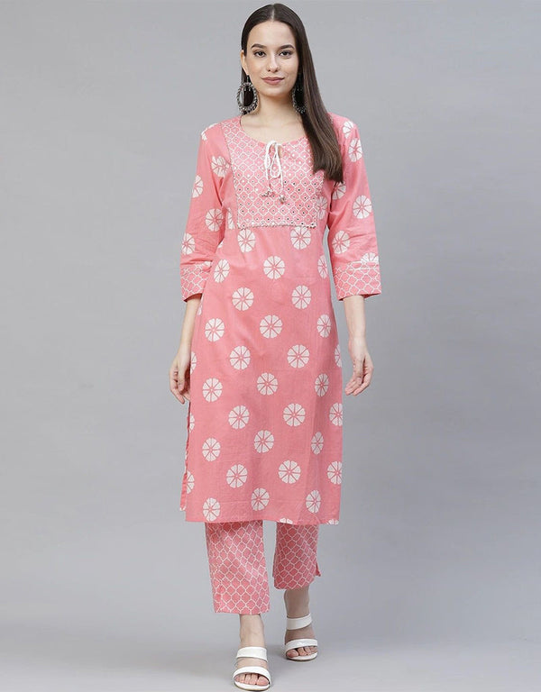 Pink Viscose Rayon Pant Straight