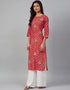Red Viscose Rayon N/A Straight Closure View