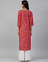 Red Viscose Rayon N/A Straight Back View