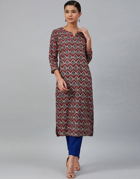 Maroon Viscose Rayon N/A Straight Closure View