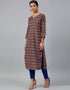 Maroon Viscose Rayon N/A Straight Back View