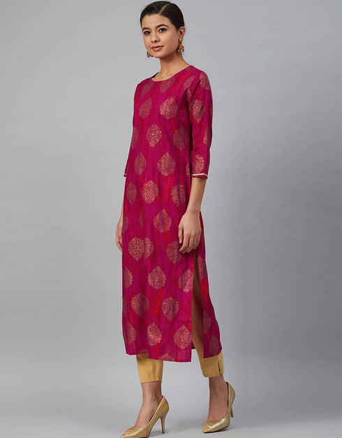 Pink Viscose Rayon N/A Straight Back View