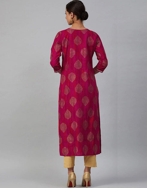 Pink Viscose Rayon N/A Straight Salwar Kameez