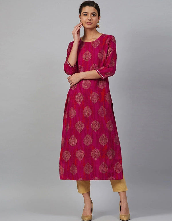 Pink Viscose Rayon N/A Straight