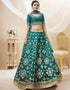Green Art Silk Lehenga Choli Closure View