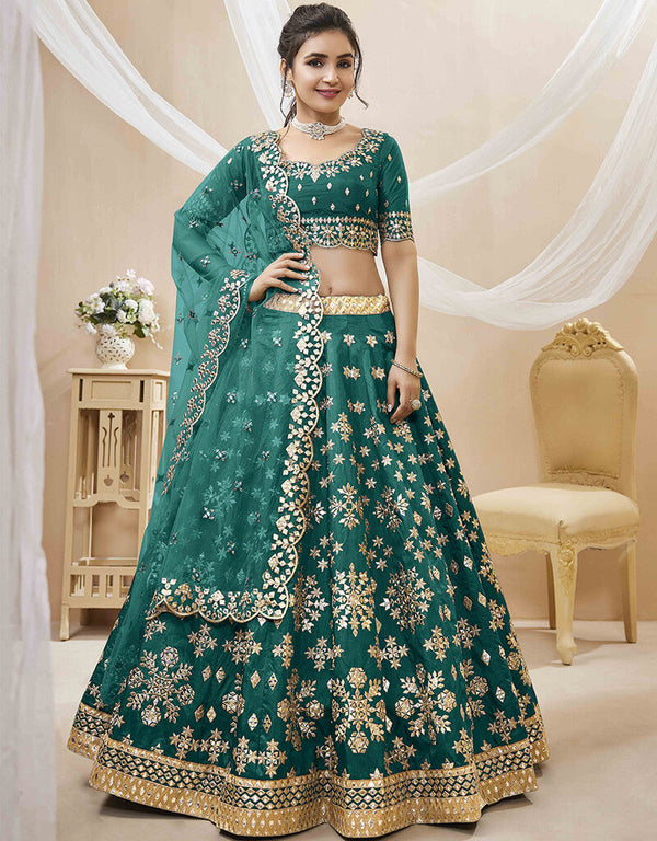 Green Art Silk Lehenga Choli