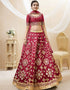 Red Art Silk Lehenga Choli Closure View