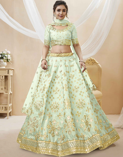 Pista Art Silk Lehenga Choli Closure View
