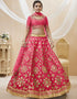 Pink Art Silk Lehenga Choli Closure View