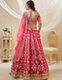 Pink Art Silk Lehenga Choli Back View