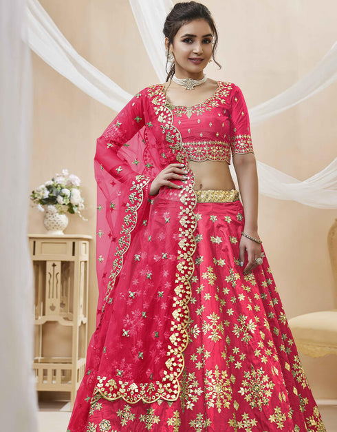 Pink Art Silk Lehenga Choli Salwar Kameez