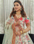 White Red Art Silk Lehenga Choli Back View