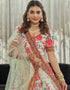 White Red Art Silk Lehenga Choli Salwar Kameez