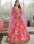 Deep Pink Art Silk Lehenga Choli Closure View