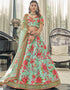 Mint Red Art Silk Lehenga Choli