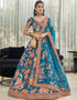 Teal Blue Art Silk Lehenga Choli