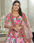 Light Pink Art Silk Lehenga Choli Back View
