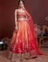 Orange Organza Silk Lehenga Choli