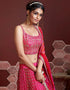 Pink Chinon Silk Lehenga Choli Closure View